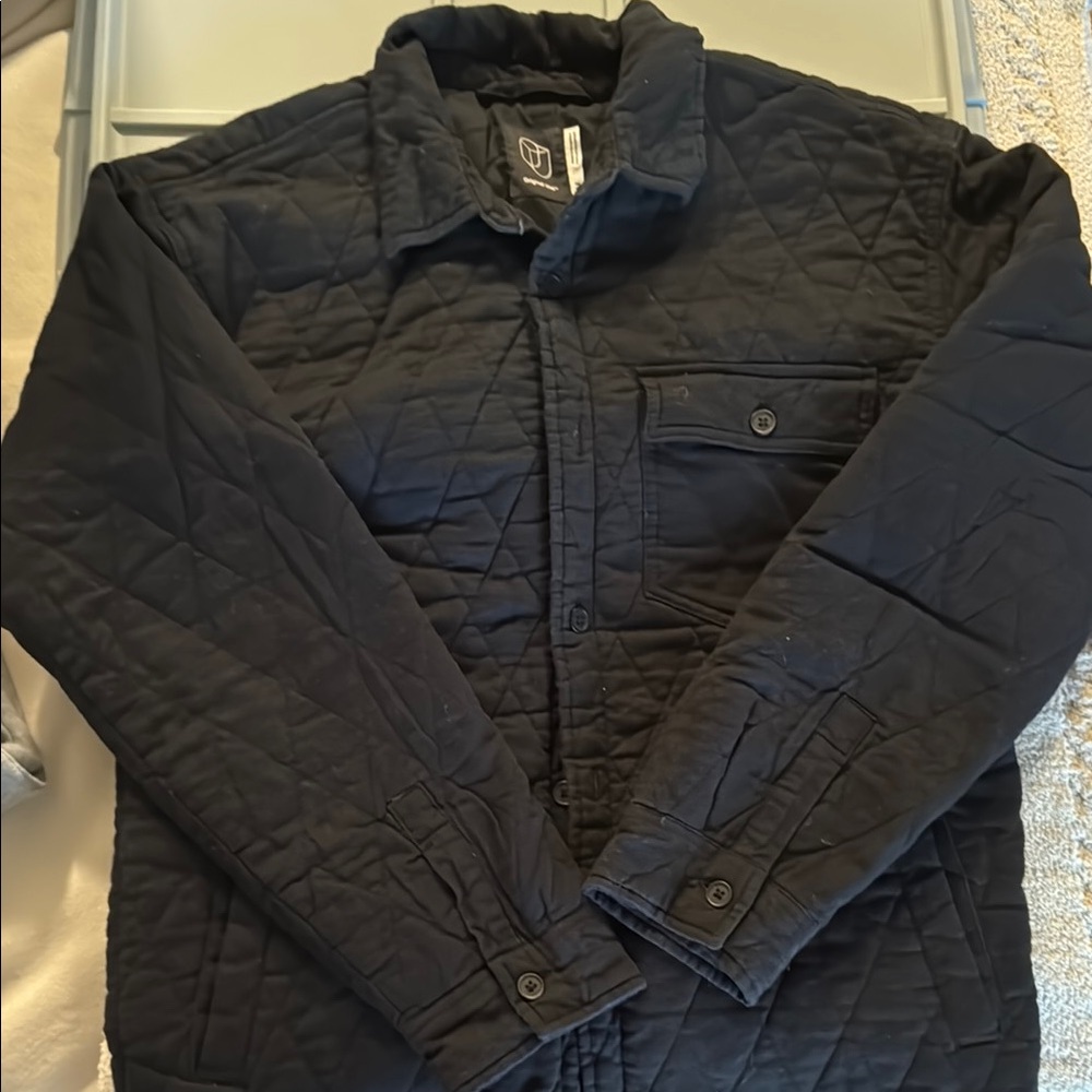 Original Use Black Quilted Shirt Jacket